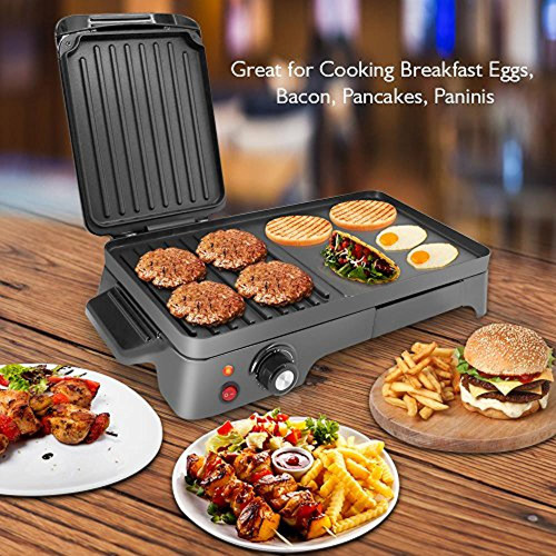 Electric Griddle Crepe Maker Hot Plate Cooktop with Press Grill