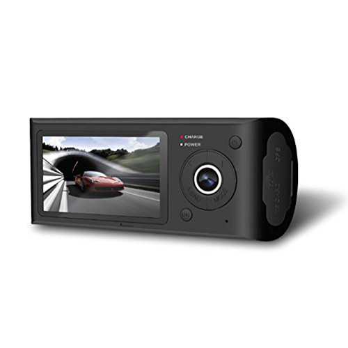 Pyle 2.7’’ LCD Display HD Vehicle Dash Cam - 480p Dual Front and Rear View Facing Camera DVR Video Recording System w/ GPS Navigation Logger - Rechargeable Battery and Memory Card Support PLDVRCAMG37