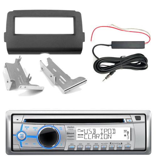 Clarion M303 Bluetooth Radio, Dash Kit, Hide Away Antenna (2014-Up Harley)