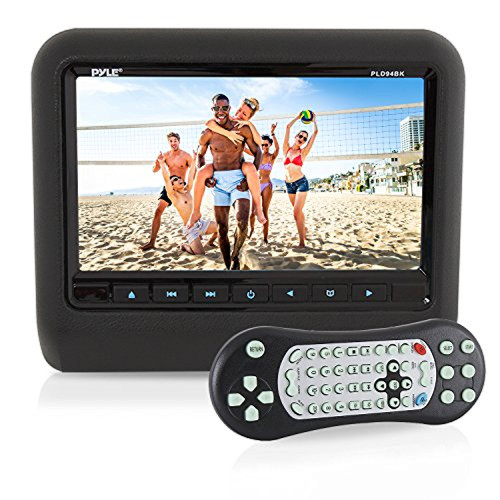 Pyle PLD94BK Universal Car Headrest Mount Monitor - 9" Vehicle DVD Player