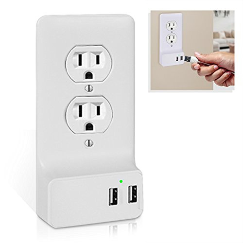 Pyle Black Smart USB Charge Power Outlet Frame Cover Wall Plate Black