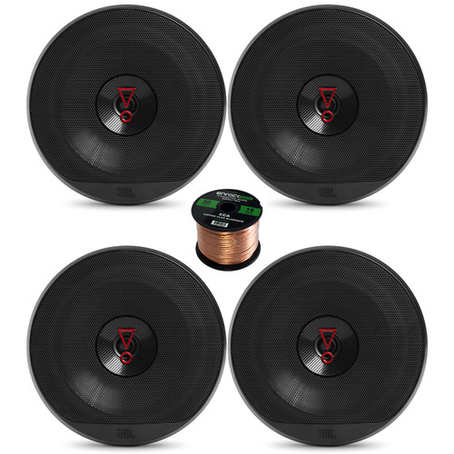 4x Infinity REF6532IX Reference Series 6.5" Coaxial 380 Watt Speakers, 50 Ft Wire