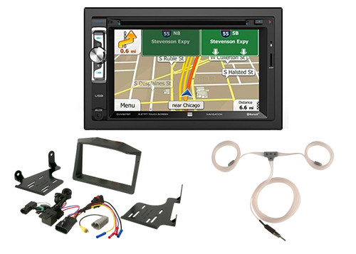 Dual Multimedia LED Radio, Scosche Polaris Dash Kit, Enrock Marine Antenna