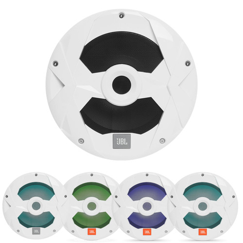 JBL Club Marine MS10LW 10" 250 Watt Marine Audio Multi-Element Subwoofer w/ RGB LED Lighting (White)