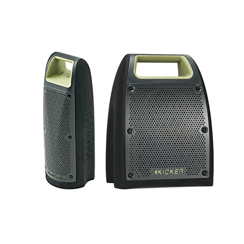 Kicker Bullfrog 100 Bluetooth Outdoor Audio System w/ 1.65" Drivers (Green) - Kicker Bullfrog 200 Bluetooth and FM Outdoor Audio System w/ 2.75" Drivers (Green)