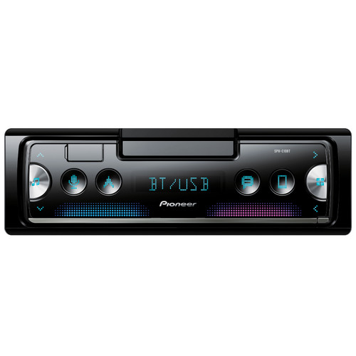Pioneer SPH-C10BT Single DIN Multimedia Bluetooth AM/FM USB Receiver with Integrated Smartphone Cradle