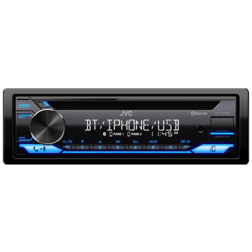 JVC KD-TD72BT Single DIN Bluetooth USB AUX AM/FM Radio CD Player Car Stereo Receiver