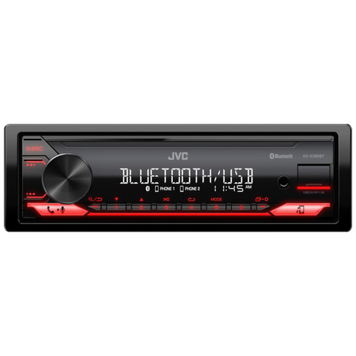 JVC KD-X280BT Single Din Bluetooth AUX USB AM/FM Radio Digital Media Car Stereo In-Dash Receiver
