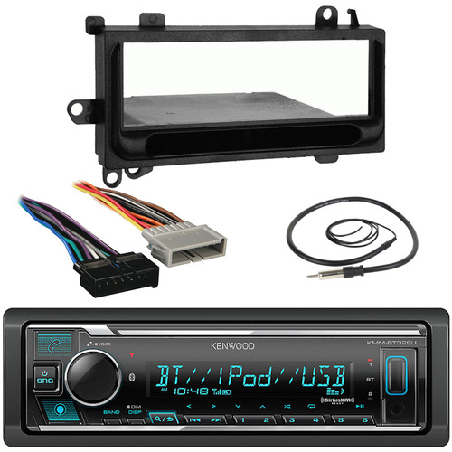 Kenwood Single DIN Bluetooth SiriusXM Ready Digital Media Car Stereo Receiver, Radio Wiring Harness, Single DIN Installation Kit, AM/FM Antenna (Fits Select 1984-2003 Chrysler Jeep Vehicles)