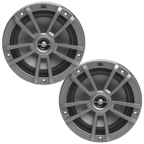 One Pair (QTY 2) of JBL Marine Stage 6 6.5" OEM Replacement 180 Watt Max Power 2-Way Multi-Element Gray Marine Speakers (Bulk Packaging)