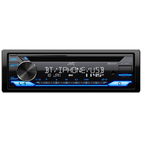 JVC KD-T720BT Single DIN Bluetooth USB/AUX CD Player AM/FM Multimedia Car Audio Stereo Receiver