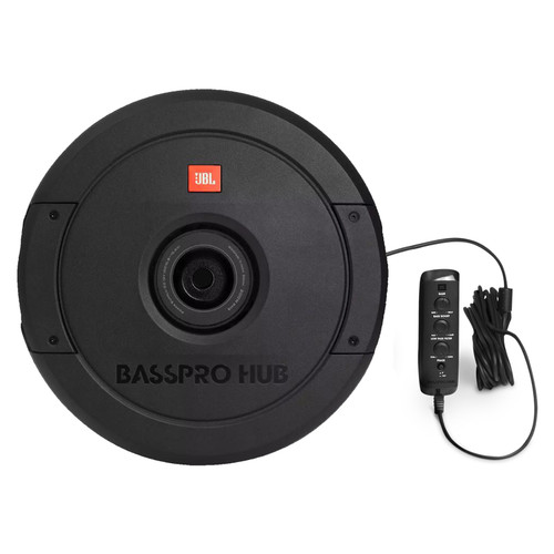 JBL BassPro Hub 11" Spare Tire Car Audio Subwoofer with Built-In 200 Watts RMS Power Amplifier W/Remote Control
