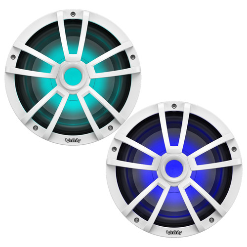 1 Pair of Infinity 10-Inch 4 Ohm 750 Watts Peak Power Marine Boat Subwoofers with RGB LED Lighting (Bulk Packaging)