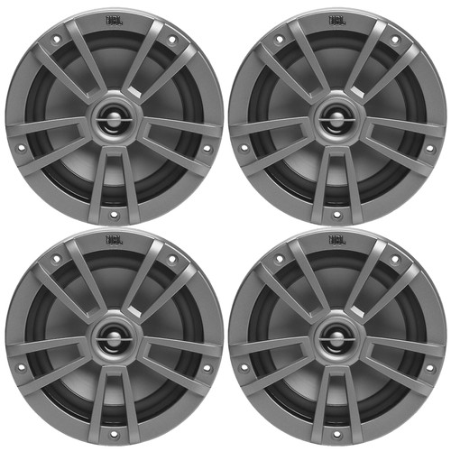 Two Pairs (QTY 4) Of JBL Marine Stage 6 6.5" OEM Replacement 180 Watts Max Power 2-Way Multi-Element Gray Boat Speakers (Bulk Packaging)