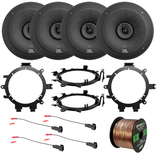 4x JBL STAGE3 68 6.5" 560 Watt Max Power Coaxial Car Audio Speakers With Grilles, 4x Speaker Mounting Bracket Adaptor, 2x Speaker Wire Harness, Speaker Wire (Bundle Fits 1995-2009 GM Vehicles)