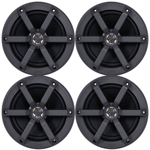 Two Pairs (QTY 4) of JVC CS-MS620 6.5" 100 Watt Max Power 2-Way Marine Speakers