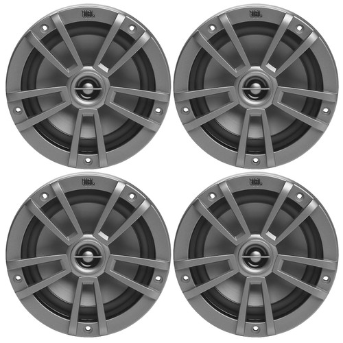 Two Pairs (QTY 4) of JBL Marine Stage 6 6.5" OEM Replacement 180 Watts Max Power 2-Way Multi-Element Gray Marine Speakers