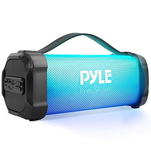 Wireless Portable Bluetooth Boombox Speaker - 300 Watt Rechargeable Boom Box Speaker Portable Music Barrel Loud Stereo System with AUX Input, MP3/USB Port, Fm Radio, 2.5" Tweeter - Pyle PBMSPRG4