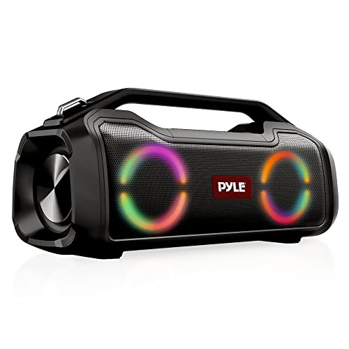 Wireless Portable Bluetooth Boombox Speaker - 40W 2Ch Waterproof Rechargeable Speaker Loud Stereo System w/Google Assistant/Siri Voice Control, TWS Function, Micro SD, RGB Lights -PSBWP4