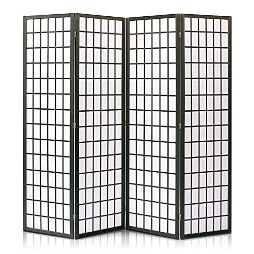 Classic Japanese Screen Room Divider - Portable Freestanding Indoor Decorative 4-Panel Room Divider, Room Separator, Folding Privacy Screen for Living Room, Dressing Area, Office - SereneLife SLRDD4
