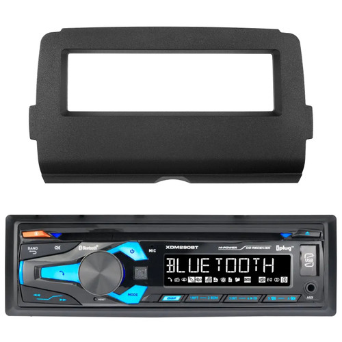 Dual Electronics XDM290BT Single DIN In-Dash Bluetooth MP3 AM/FM CD Player Stereo Receiver with Single DIN Stereo Install Kit for select 2014-UP Harley-Davidson Bat Wing Fairing