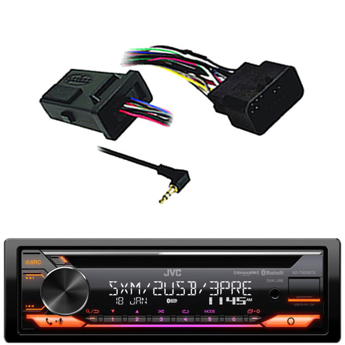 JVC KD-T925BTS Single DIN Bluetooth USB/AUX CD Player LED Illumination AM/FM Radio SiriusXM Ready Amazon Alexa Stereo Receiver, Handlebar Control Interface (Fits Select Harley Davidson FL 1998-2013)