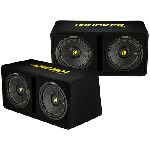 1 Pair (QTY 2) of Kicker 44DCWC122 Dual CompC 12" 1200 Watts Peak Power Dual 2-Ohm Car Audio Subwoofers in Vented Enclosures