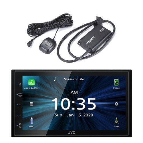 JVC KW-M56BT Double DIN 6.8" Touch Monitor USB Bluetooth AM/FM Stereo Digital Media Receiver and Satellite Radio Connect Vehicle Tuner Kit