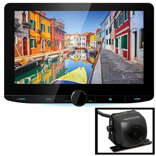 Kenwood DMX1037S 10.1" Floating Panel Digital Multimedia Receiver (Does not Play CDs/DVDs) | Apple CarPlay & Android Auto Ready | 10.1” high-Definition Display | Plus Kenwood CMOS-130 Rearview Camera