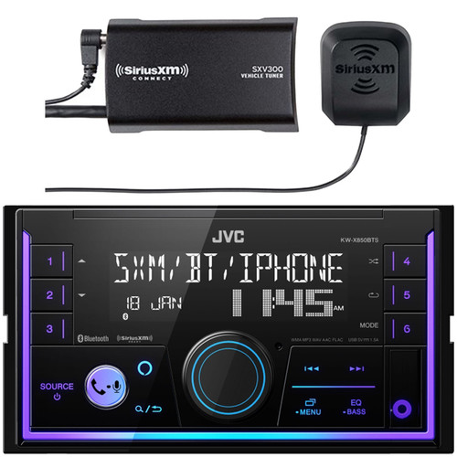 JVC KW-X850BTS Double DIN Mechless Bluetooth USB/AUX AM/FM Radio Digital Media Car Audio Stereo Receiver, Satellite Vehicle Tuner Kit for Satellite Radio
