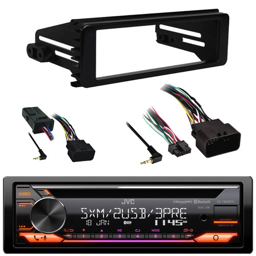 JVC KD-T925BTS Single DIN Bluetooth USB/AUX CD Player LED AM/FM Radio SiriusXM Ready Amazon Alexa Stereo Receiver, Handlebar Control Interface, Stereo Install Kit (Fits 1998-2013 Harley Davidson)