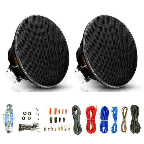 Pair (QTY 2) of Pyle PLMW36 3.5" SVC 20 Watt Max Power 4 Ohm Car Audio Subwoofer Bundle Combo with 8 Gauge Complete Wiring Installation Kit