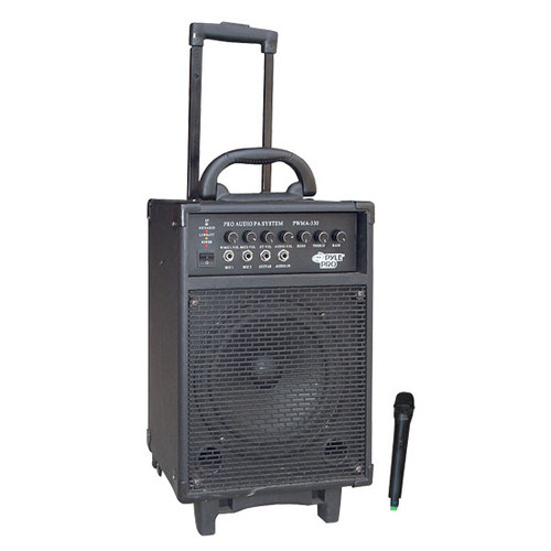 Pyle PWMA330 300 Watt VHF Wireless Battery Powered PA System W/Echo