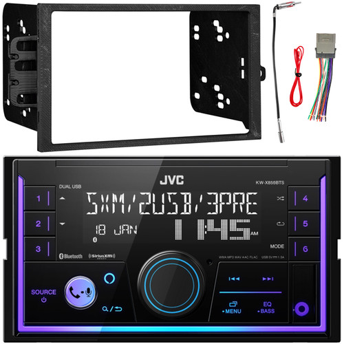 JVC KW-X855BTS Double DIN Bluetooth USB AM/FM Radio Digital Media Built-In Amazon Alexa Stereo Receiver, Double DIN Install Dash Kit, Wiring Harness, Antenna Adapter (2000-2008 GM Car Vehicles)