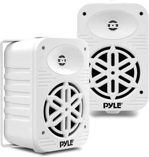 Pyle PDWR55 5.25” 500 Watt Dual Waterproof 2-Way Full Range Indoor/Outdoor Speaker System (Pair) w/ 1/2” High Compliance Polymer Tweeter (White)