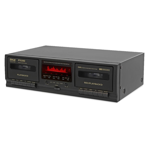 Pyle PT639D Hi-Fi Dual Recording Cassette Deck Player