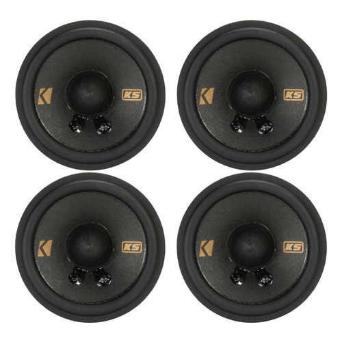 Two Pairs (Qty 4) of Kicker KSC270 KS-Series 2.75" 100 Watt Max Power 4-Ohm 1-Way Thin-Mount Car Audio Midrange Tweeters for select GM Vehicles