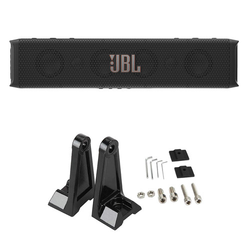 JBL RallyBar S 21" 300 Watt Max Power Bluetooth Soundbar with Double Row Side Mounting Brackets Kit for Offroad Vehicles