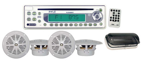Pyle PLCD6MRKT Waterproof Marine AM/FM/CD Player Receiver W/ 4 X 5.25'' Speakers
