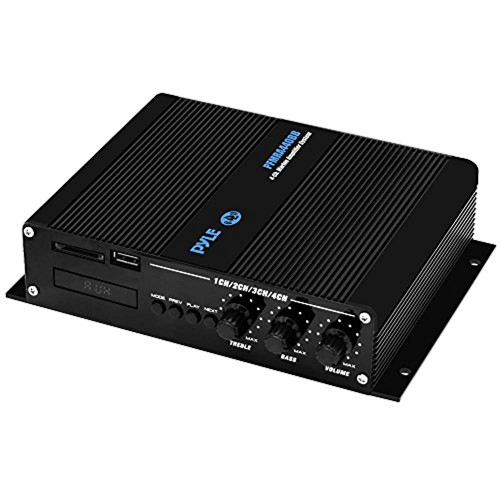 Pyle PFMRA440BB 4-Channel 400 Watt Class D Bluetooth Marine Full Range Stereo Amplifier