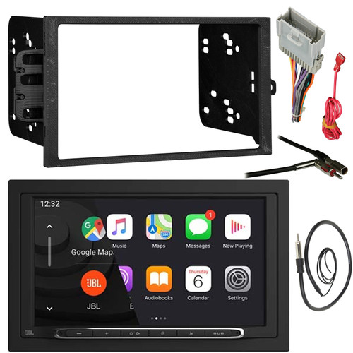 JBL Legend 700 7” Touchscreen Display Double-DIN Mechless Bluetooth AM/FM Receiver W/Double DIN Installation Dash Kit, Antenna Adapter, Radio Wiring Harness, Antenna (Bundle Fits 1998-06 GM Vehicles)