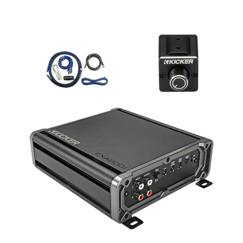 Kicker CXA800.1 800 Watt Class D Mono Car Audio Amplifier with Dual Bass Remote, Wiring Install Kit