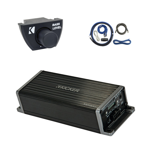 Kicker KEY200.4 200 Watt Peak Power 4-Channel Full-Range Auto-EQ Smart Amplifier with Remote and Wiring Install Kit