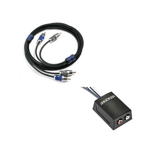 Kicker Q-Series 2-Channel RCA Signal Cable (3 Meter) and Stereo Line Output Converter (with Remote Turn-On Wire)