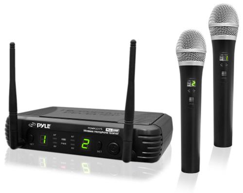 Pyle PDWM3375 2-Channel Professional Wireless Handheld Microphone W/With 8 Selectable Frequency Channels