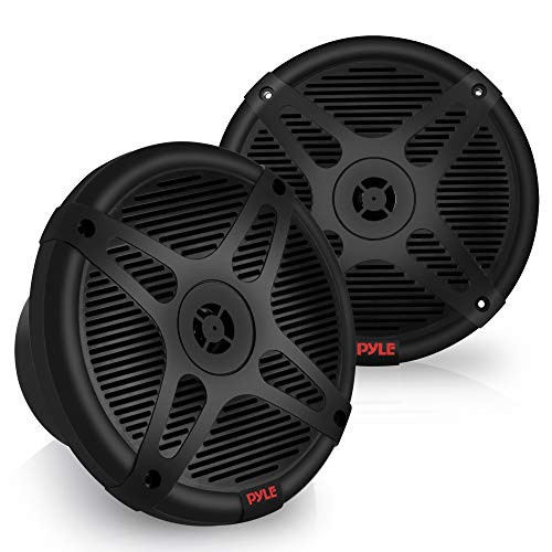 Pyle PLMRF65SB 6.5" 600 Watt 2-Way Marine Wireless RF Streaming Speakers (Black, Pair)