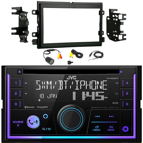 JVC KW-R950BTS Double-DIN Bluetooth USB/AUX CD Player AM/FM Radio Stereo Receiver, Double DIN Installation Dash Kit, Flush Mount Rear View Camera with 0.5 Lux Night Vision (2004-up Ford Vehicles)