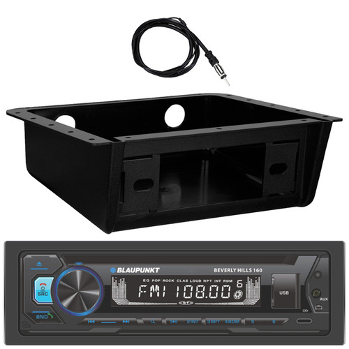 Blaupunkt Beverly Hills 160 Single DIN Detachable Face Bluetooth CD/DVD Player AM/FM Radio Stereo Receiver W/Fully Enclosed Underdash/Overhead Installation Mounting Kit, 22" Radio Antenna