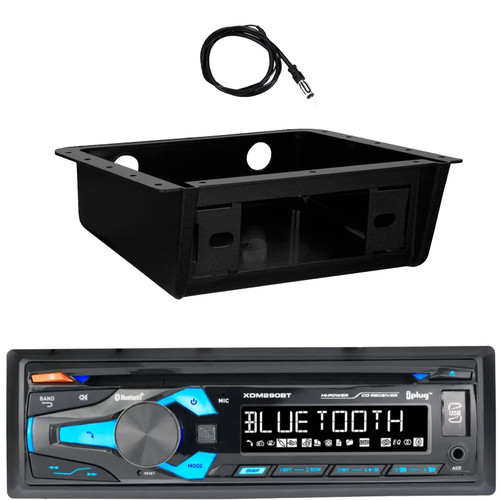 Dual Electronics XDM290BT Single DIN Bluetooth AUX/USB MP3 Player/CD Player AM/FM In-Dash Head Unit Stereo Receiver W/Fully Enclosed Under Dash/Overhead Installation Mounting Kit, 22" Radio Antenna
