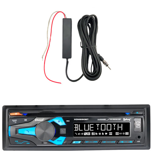 Dual Electronics XDM290BT Single DIN Bluetooth AUX/USB MP3 Player/CD Player AM/FM In-Dash Head Unit Stereo Receiver, 12V Stereo Radio Antenna Black Signal Reception Amplifier Booster Kit